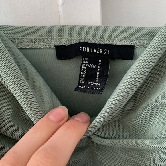 Sage Green Bodycon Dress - Picture 2 of 4